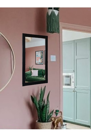 Siyah Ahşap Çerçeve Ayna ,boy Hol Antre Ayna64x37 Siyah