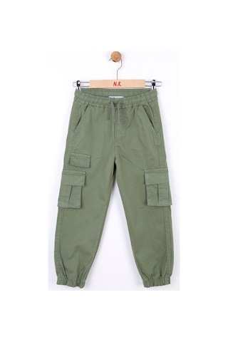 Nk Kids Çocuk Kargo Cepli Beli Paçası Lastikli Kargo Pantolon-13834-haki Haki
