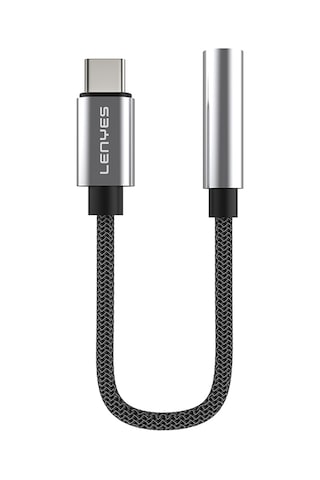 Lenyes Ax105 Type-c To 3.5mm Aux Çevirici Örgülü Ses Adaptörü Gümüş Gümüş