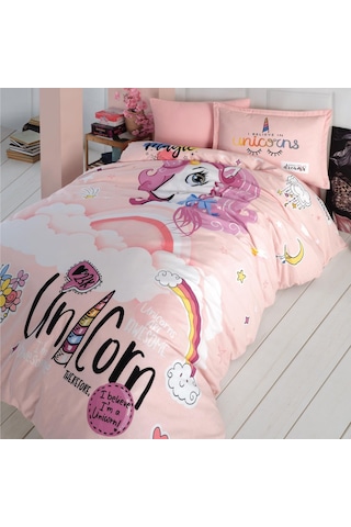 Clasy Ranforce Nevresim Takımı Tek Kişilik Pink Dreams V1 V1 Pudra