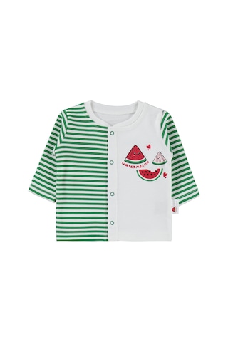 Nova Baby Karpuz Kokulu Önden Açık 1-6 Ay Pijama Takımı - Ekru