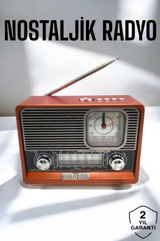 Northcity Nostaljik Görünümlü Bluetooth Radyo - Taşınabilir Usb Ve Fm Radyo