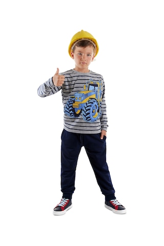 Denokids Mshb&g Traktör Erkek Çocuk T-shirt Pantolon Takım Çok Renkli