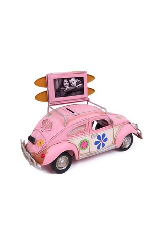 Dekoratif Metal Araba Çerçeveli ve Kumbaralı E-4338