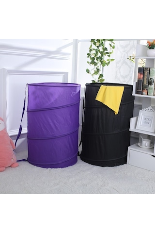 Yifomall Büyük Boy Oxford Kumaş Çöp Çanta, Sırt Çantası Ve İpek Tellı Tasarım, Katlanabilir Ev Organizasyon Aleti Mor Diğer