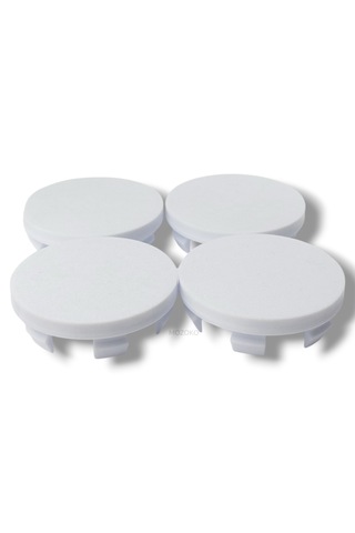 4'lü Set 55 Mm Dış Çap 52 Mm İç Çap Beyaz Logosuz Jant Göbeği Kapağı