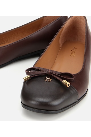 Hotiç Kadın Deri Kahverengi Fiyonk Detaylı Babet 01ayh313540a484 Kahverengi