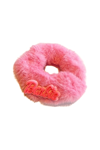 Schulzz Barbie Peluş Tüylü Çember Lastik Toka Pembe