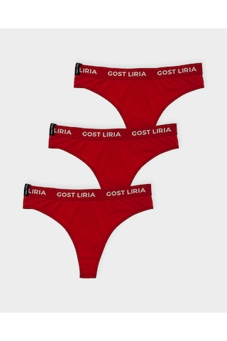 Gost Liria Crimson Kadın String Külot 3 Lü Paket - Kırmızı Kırmızı