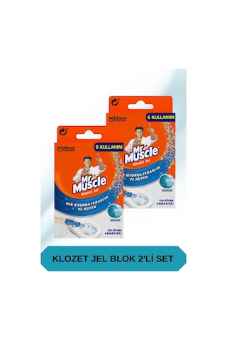 Klozet Jel Blok, Tuvalet Temizleyici, Marine, 36g 2'li Set