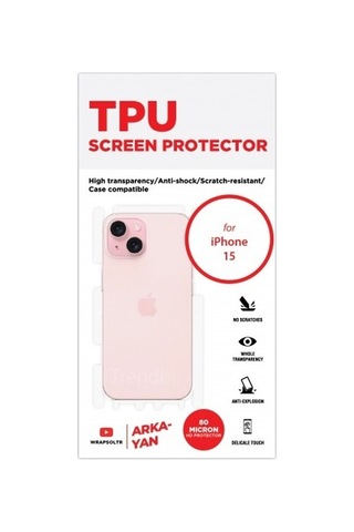 Apple iPhone 15 Uyumlu Arka Ve Yan Koruyucu Tpu Film