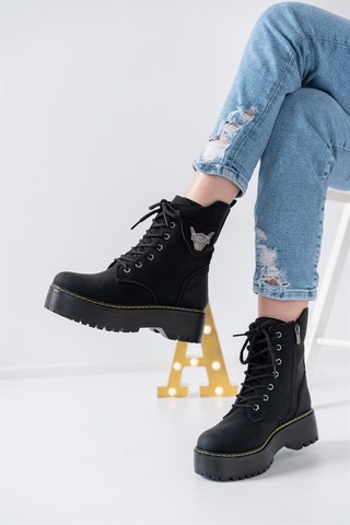 Aymood Bağcıklı Tokalı Kadın 5 Cm - 38 Siyah