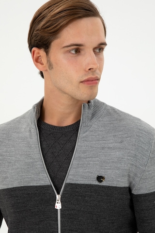 U.s. Polo Assn. Erkek Gri Melanj Hırka Triko 50297062-vr086 Gri Melanj