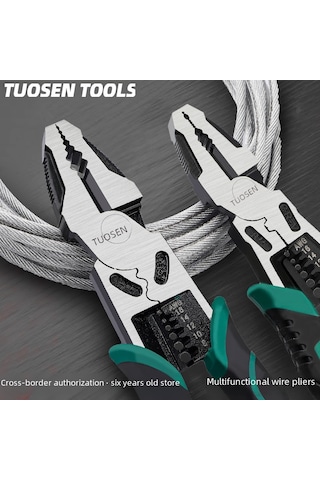 Hangfox Endüstriyel Çelik Çok İşlevli Uçlu Pense - 8/9 İnç Ergonomik Kollu, Dar Mekanlara Erişim, Telle Kesme Ve Metal Bükme