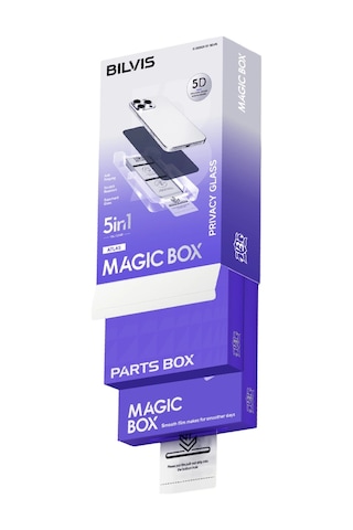 Apple iPhone Uyumlu 15 Pro Bilvis 5in1 5d Magic Hayalet Cam Ekran Koruyucu - Siyah 29961406