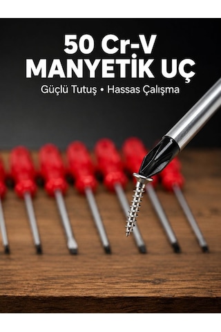 7 Parça Tornavida Set Çok renkli