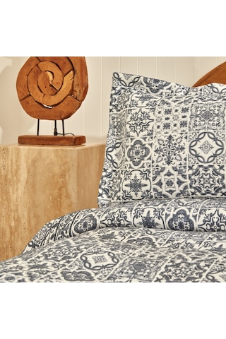 Karaca Home Tiles Çift Kişilik Yatak Örtüsü Mavi