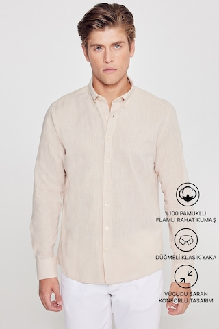 Ac&Co / Altınyıldız Classics Erkek Gömlek (476750061) Krem