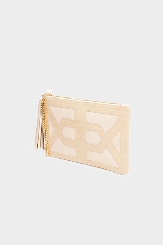 Açelyaokcu Premium Comet Handbag Hakiki Deri Portföy Clutch Çanta Bej