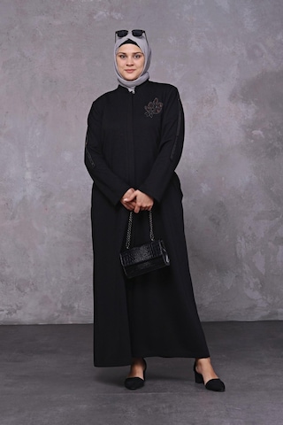 Kadın Büyük Beden Kışlık Tesettür Pardesü Tam Boy 001