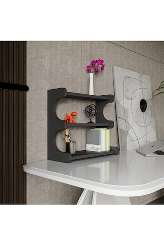 Alpa Ev Mobilya 3 Katlı Tezgah Üstü Mutfak Rafı, Baharatlık Ve Modern Düzenleyici Tasarım Antrasit