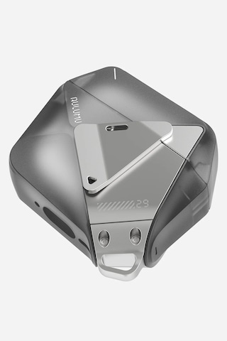Apple Uyumlu Airpods 4 Geometrik Desenli Kilitleme Mekanizmalı Ve Askı İpli Kılıf A29 Antrasit