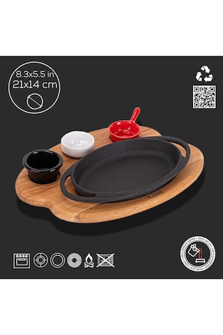 Lava Sahan Oval Ahşap Stand Siyah Mat 21 X 14 Cm Eco K44 Siyah