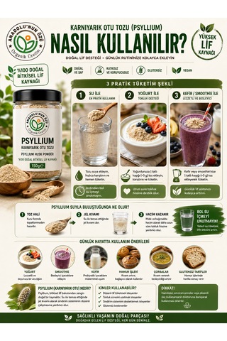 Karnıyarık Otu Tozu 150g - Psyllium Husk Powder-yüksek Lif Sindirim & Bağırsak Dostu Glutensiz Doğal Tokluk Desteği