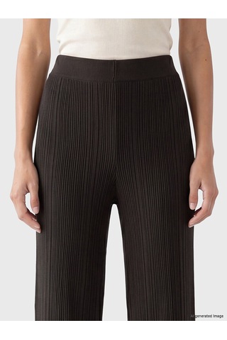 Lcwaıkıkı Classic Kahverengi Beli Lastikli Kadın Triko Pantolon