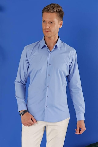 Efor Gk 683 Slim Fit Koyu Mavi Klasik Gömlek Koyu Mavi