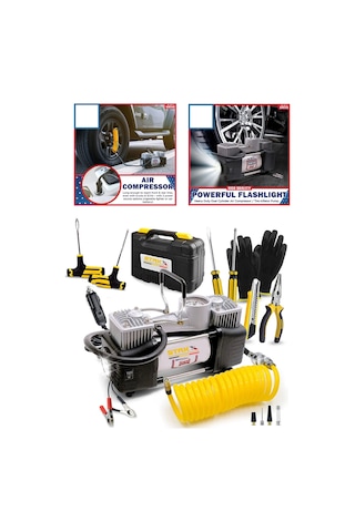Staxx Power 12VHK Çift Pistonlu 12 V 150 Psi Metal Hava Kompresörü