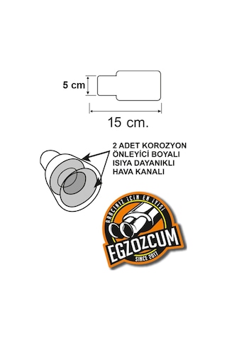 Antipas İç Kaplamalı Islık Sesli 50 Mm Nikelaj Tekli Egzoz Eksoz Ucu