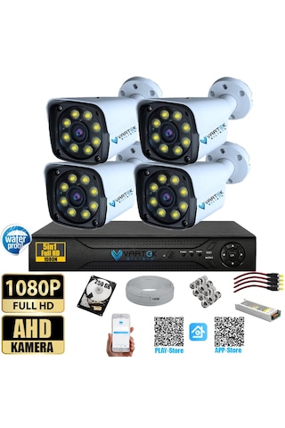 4 Kameralı Gece Renkli 5mp Lensli 1080p Fullhd Kamera Seti Tak Ça