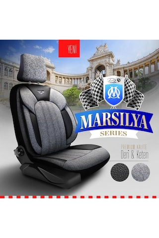 Panda Marsilya Serisi Keten Kumaş Oto Koltuk Kılıfı - Tam Set