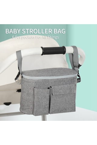 Maiyame Sulama Dayanıklı Isı Yalıtımlı Bebek Arabası Çantası - Çok Fonksiyonlu Anne Çantası, İç Bölmeli, Taşınabilir Askılı, Siyah Büyük Kapasite Siyah