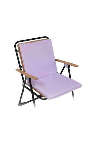 Xpermate Arkalıklı Fermuarlı 40 x 40 CM Sırtlıklı Sandalye Minderi Lila