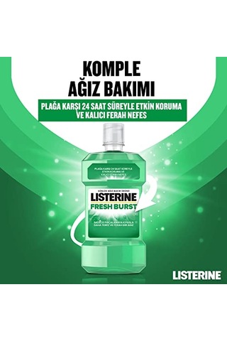 Listerine, Fresh Burst, Günlük Ağız Bakım Ürünü, Plak Oluşumu İle Savaşan Anti-bakteriyel Ağız Bakım Formülü, 250ml