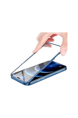 Apple iPhone Uyumlu 12 360 Derece Tam Kaplayan Cam Kapak Kılıf