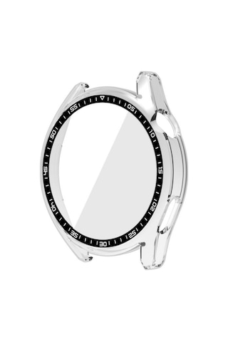 Huawei Gt3 46mm Uyumlu Temperli Cam Entegre Koruma Kasa Kristal Netlik