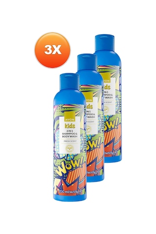 Avon Kids Wow 2'si 1 Arada Saç Ve Vücut Çocuk Şampuanı 3 x 200 ML