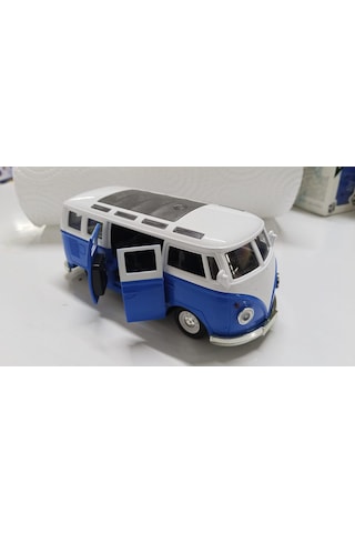 Oyuncak Metal Model 1 / 36 Çek Bırak Mavi 1963 Volswagen T1 Bus Minibüs