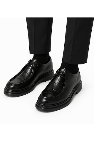 Frank Valentia Fv002 Premium Klasik Erkek Hakiki Deri Ayakkabı - Eva Taban Siyah