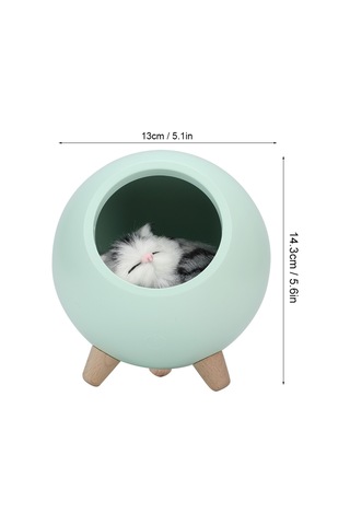 Shineyee Yeşil Kedi Ev Desenli Usb Şarjlı Led Gece Lambası, Dokunmatik Parlaklık Ayarlamalı, 2 Saat Otomatik Kapatma, 1200mah Batarya, Ambiyans Aydınlatma, Hediye İçin Uygun Yeşil