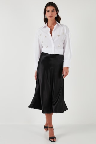 Lela Taş Detaylı Regular Fit Bayan Gömlek 611Go00417 Ekru