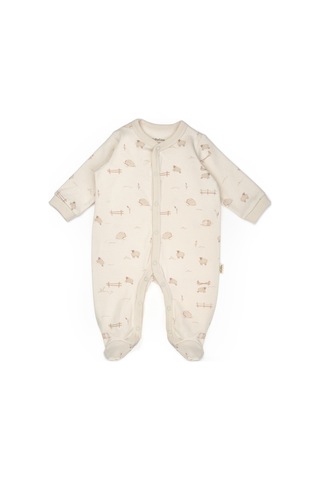 Babycosy Organic Wear 2 Li Organik Pamuk Patikli Tulum Seti Yenidoğan & Bebek Serisi Yumuşak & Uniseks Krem