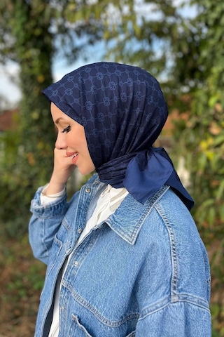 Aker Elegance Monogram Eşarp - 10905001 Lacivert