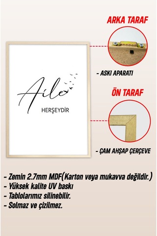 Ahşap Çerçeveli Mdf Tek Tablo İslami Tablo Kendi Tablo Setinizi Oluşturacağınız Liste 23 X 32 Çerçeveli 1028