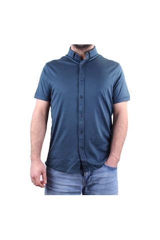 Twister Jeans Twister 1853 Petrol Kısa Kol Günlük Pamuklu Erkek Gömlek Petrol