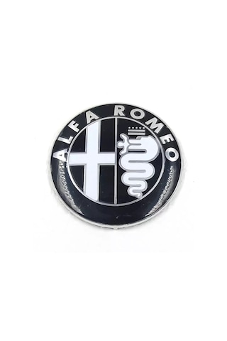 ALFA ROMEO BAGAJ KAPUT LOGO 74 MM 1 ADET AMBLEM SİYAH-GÜMÜŞ