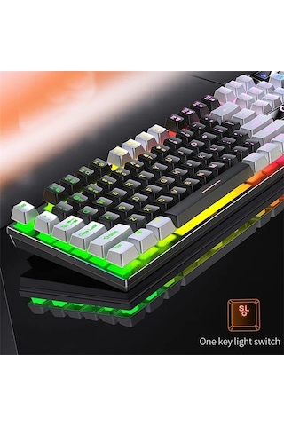 104 Tuşlu Gaming Klavye Rgb Işıklı Animasyon Modlu Mekanik Hisli Klavye Oyuncu Klavyesi